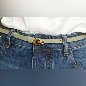 Knot Leather & Brass Skinny Belt. Very similar to the Bottega knot belt.